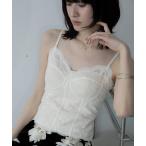 キャミソール コルセットライクレースキャミソール/カップ付きインナー