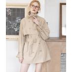 トレンチコート コート 「オケージョン/通勤」ウエストベルトミドル丈トレンチジャケット レディース