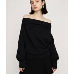 トレーナー スウェット TUCKED OFFSHOULDER TOPS オフショルダースウェットトップス 春服 トレーナー レディース