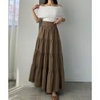 「Louere」 フレアスカート X-LARGE モカ レディース