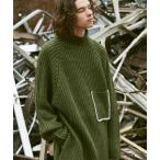 [Casper John] длинный рукав вязаный MEDIUM хаки мужской 