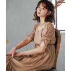 「niana」 半袖ワンピース M ベージュ レディース