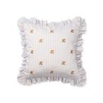 クッション クッションカバー EMBフラワーフリル クッションカバー 450×450 ブルー（D-021）