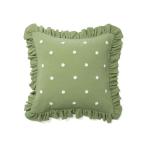 クッション クッションカバー EMBフラワーフリル クッションカバー 450×450 グリーン（B-010）