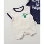 ベビー服 ロンパース 「リンク」リンガー配色2柄ロゴロンパス