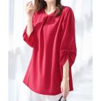 ショッピングAライン ブラウス シャツ ７分袖ＡラインチュニックＴブラウス レディース