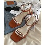 サンダル パールヒールサンダル レディース