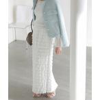 スカート 「洗える」PROVOKE/プロヴォーク フリルマキシスカート