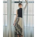 ワンピース 「PRE ORDER」スカーフパターンニットドッキングワンピース
