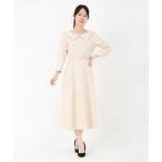 ワンピース ジュエルストレッチ_衿つきフィット＆フレアーワンピース