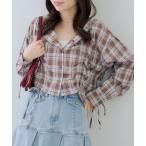 ブラウス シャツ ドロストフードシャツ レディース