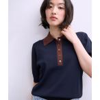 ショッピングポロ ポロシャツ ポロ 「WEB限定」ハーフスリーブバイカラーポロニット レディース