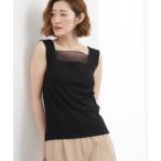 タンクトップ ノースリーブ シアードッキングスクエアタンク レディース