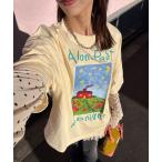 tシャツ ナイトハウスプリントボックスTシャツ レディース