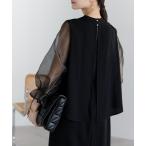 ドレス 結婚式 セレモニー セットアップ見え シアーバルーン袖 ドレス