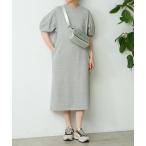 ショッピングミモレ丈 ワンピース ランタンスリーブウラケワンピース