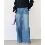  джинсы Denim Denim брюки [2 размер развитие / низкий рост размер / талия настройка возможно ] машина b стежок Denim женский 