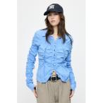 ショッピング新作 ブラウス シャツ 「26年SS新作」BUTTON UP SHIRRING シャツ レディース