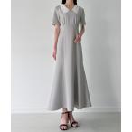 「junoah」 半袖ワンピース SMALL ブルーグレー レディース