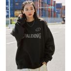 「SPALDING」 スウェットカットソー L ブラック レディース