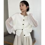 カーディガン 「WEB限定カラー・ピンク」シアースリーブショートカーディガン レディース