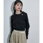 ショッピングハート tシャツ ハートパンチングリブロンT レディース