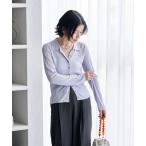 カーディガン シアー リブニット ポロカーディガン/サマーニット レディース