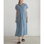 ショッピングモロッコ ワンピース 「予約」モロッコタイルプリント　タックワンピース