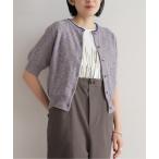 ショッピングカーデ カーディガン 「予約」綿麻MIX　クルーネックカーデ レディース