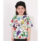 tシャツ 親子お揃い ディズニー カラフル総柄Tシャツ 1333K キッズ 子供服 男の子 女の子
