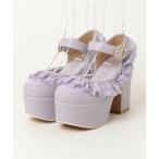 パンプス ヨースケYOSUKEウィメンズ厚底レースフリルアッパースビジュウストラップパンプス4450088