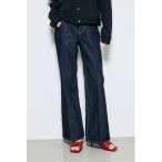 ジーンズ デニム デニムパンツ AZUL DENIM センタープレスフレアデニム ショート丈 レディース