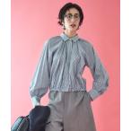 ブラウス シャツ クロップドギャザーバルーンシャツ レディース