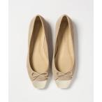 バレエシューズ パンプス 「WEB限定」バレエコンビスクエア フラット10↑