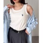 タンクトップ ノースリーブ 「U.S.POLO ASSN.」カップ付リブタンクトップ レディース
