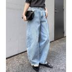  джинсы Denim Denim брюки [ все .. прекрасный ножек видно /S-LL развитие ] передний si-m машина b Denim женский 