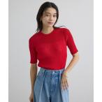 tシャツ 「WEB限定」シアーリブニットハーフスリーブプルオーバー レディース