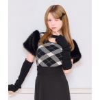 ニット セーター アームウォーマー付きアーガイルニット レディース