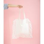 トートバッグ コットンリネンキャンバス フラワーカットワーク トートBAG レディース