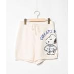 「gelato pique」 ショートパンツ「PEANUTSコラボ」 F ベージュ レディース