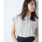 「NATURAL BEAUTY BASIC」 半袖ブラウス SMALL グレイッシュベージュ レディース