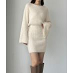 「Louere」 ニットワンピース SMALL アイボリー レディース