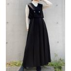 「junoah」 キャミソールワンピース MEDIUM ブラック レディース