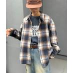 ショッピングネルシャツ 「CIAOPANIC TYPY」 長袖ネルシャツ LARGE ネイビー メンズ