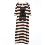 「AHCAHCUM.muchacha」 ボーダー柄長袖ワンピース 36 ブラック レディース