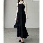「Louere」 キャミソールワンピース MEDIUM ブラック レディース