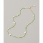 ネックレス フラワーモチーフカラフルビーズネックレス レディース