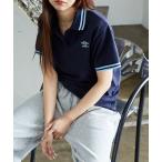 ポロシャツ ポロ UMBRO × PUBLUX/アンブロ 別注 ワンポイント刺繍 鹿の子 ポロシャツ　限定展開 レディース