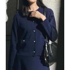 カーディガン 「SETUP対応」パール調釦ニットカーディガン レディース