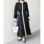 ショッピングミモレ丈 ワンピース SHIPS Colors:「手洗い可能」配色 ギャザー ワンピース 2